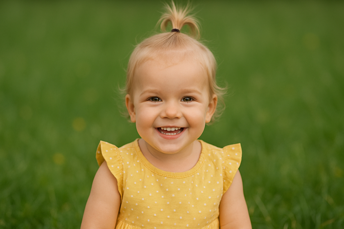 U3 Kind fotograg Portrait im grünen