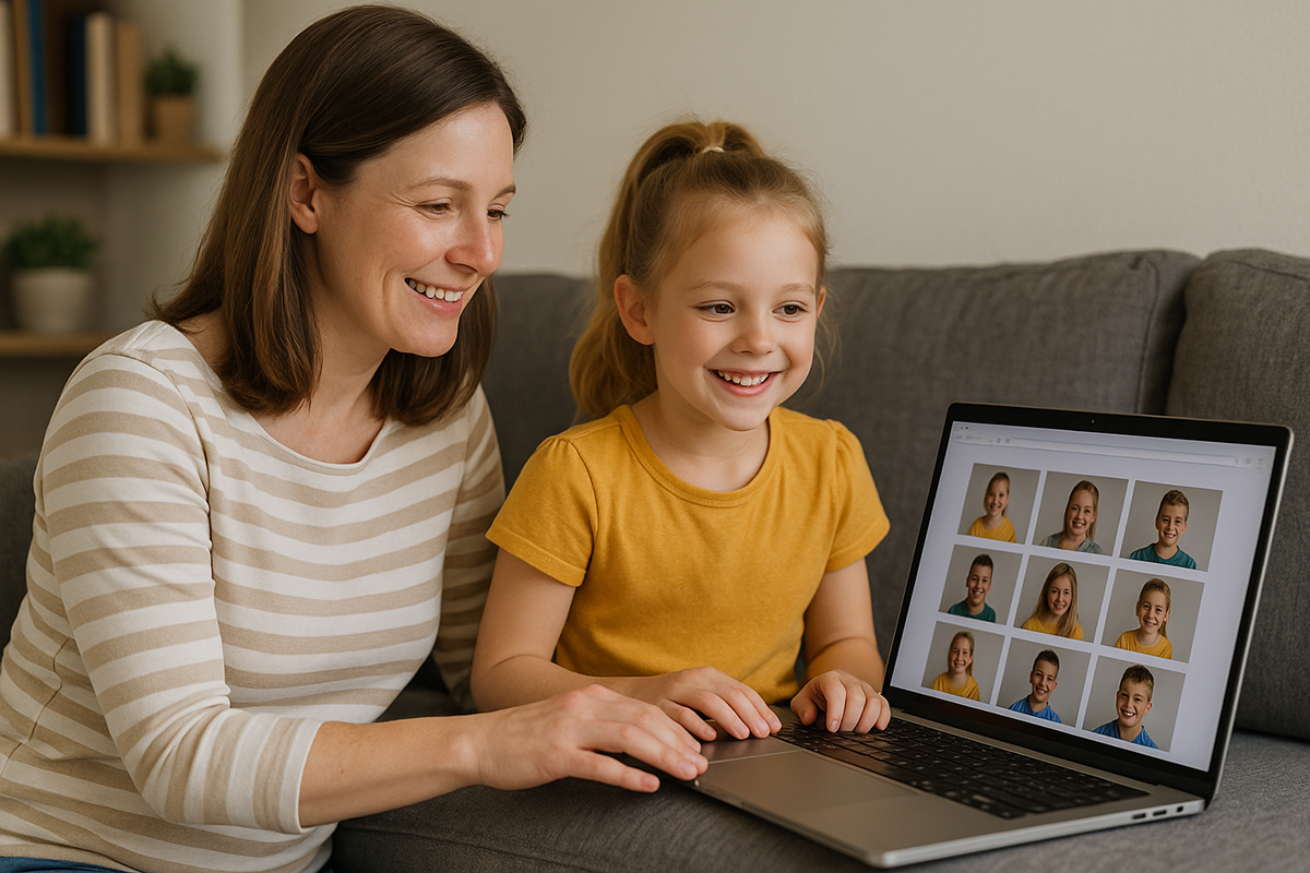 familie schaut sich bilder an Schulfotograf nrw familie schau sich Bilder an Schulfotograf NRW