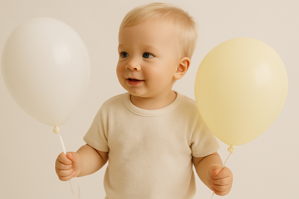 kind mit Luftballons kind mit Luftballons